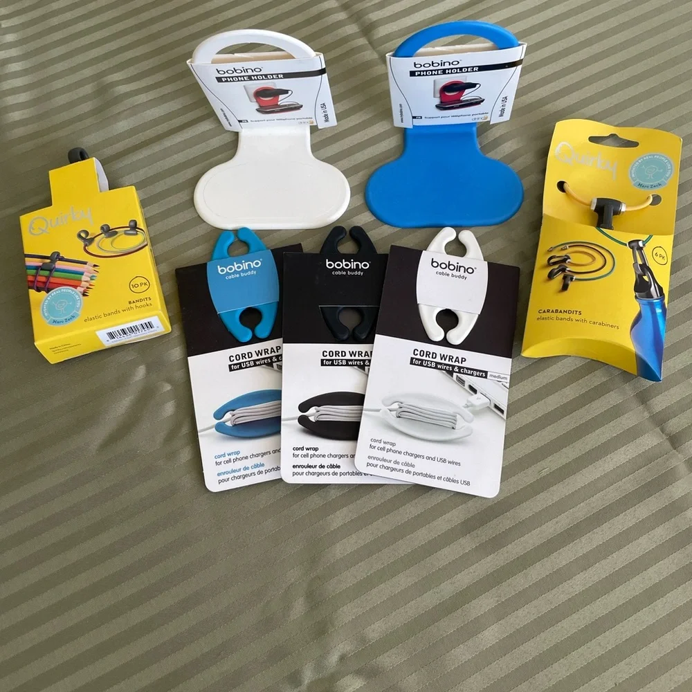 bobi Cable Organizer Set - Black, White, Blue